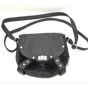 Disney Faux Fur bag black vegan leather purse